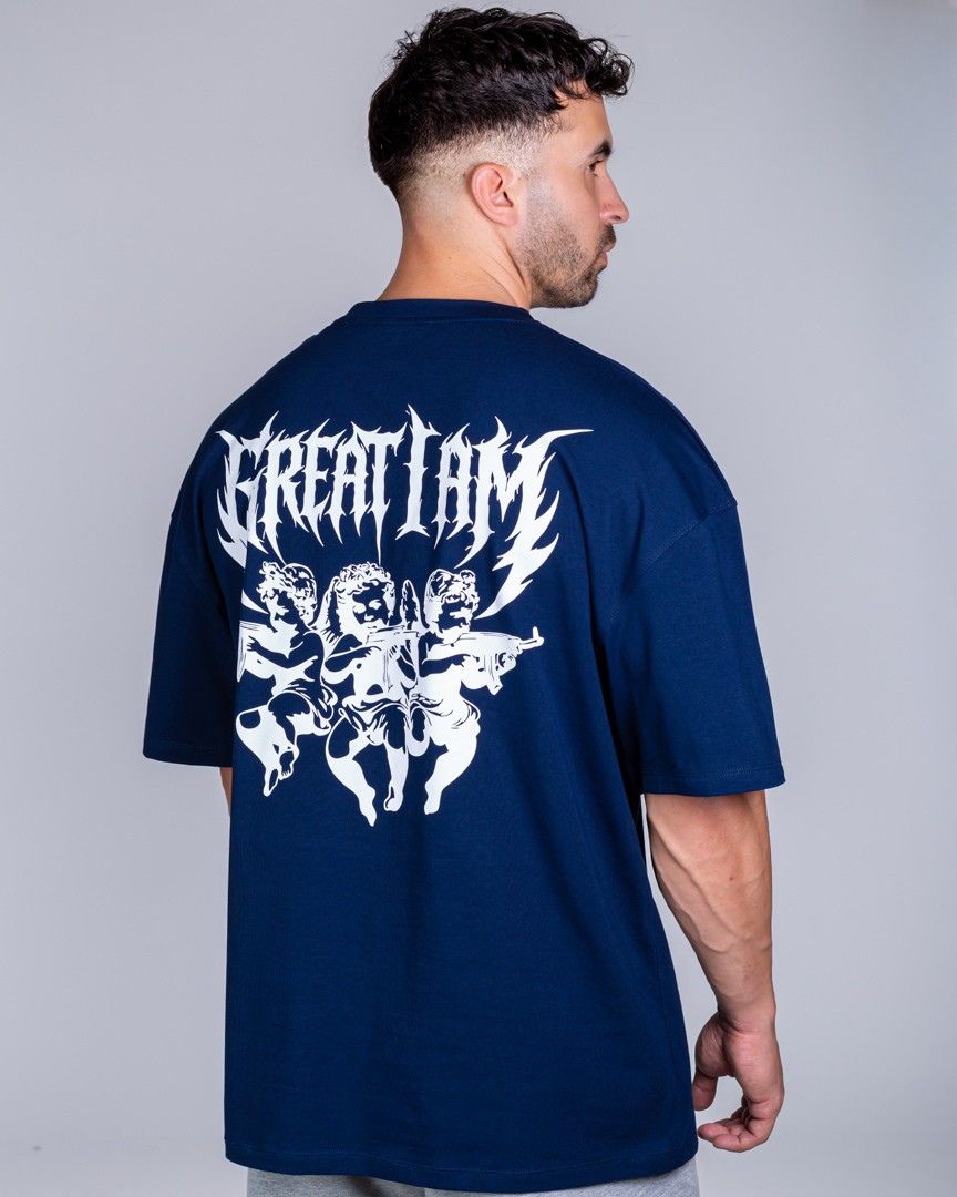 OVERSIZED T-SHIRT IRON ANGEL BLUE