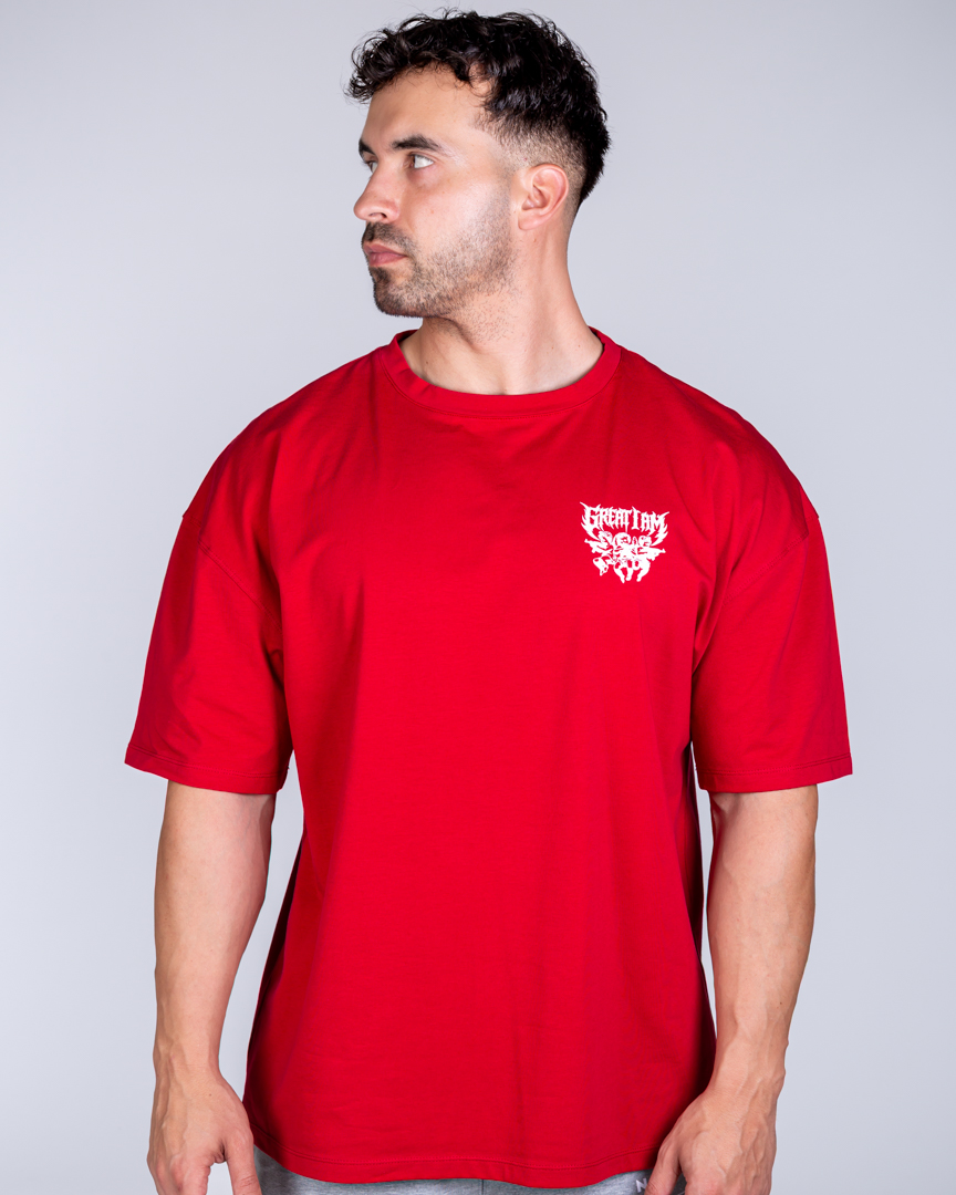 Alternative view of OVERSIZED T-SHIRT IRON ANGEL RED