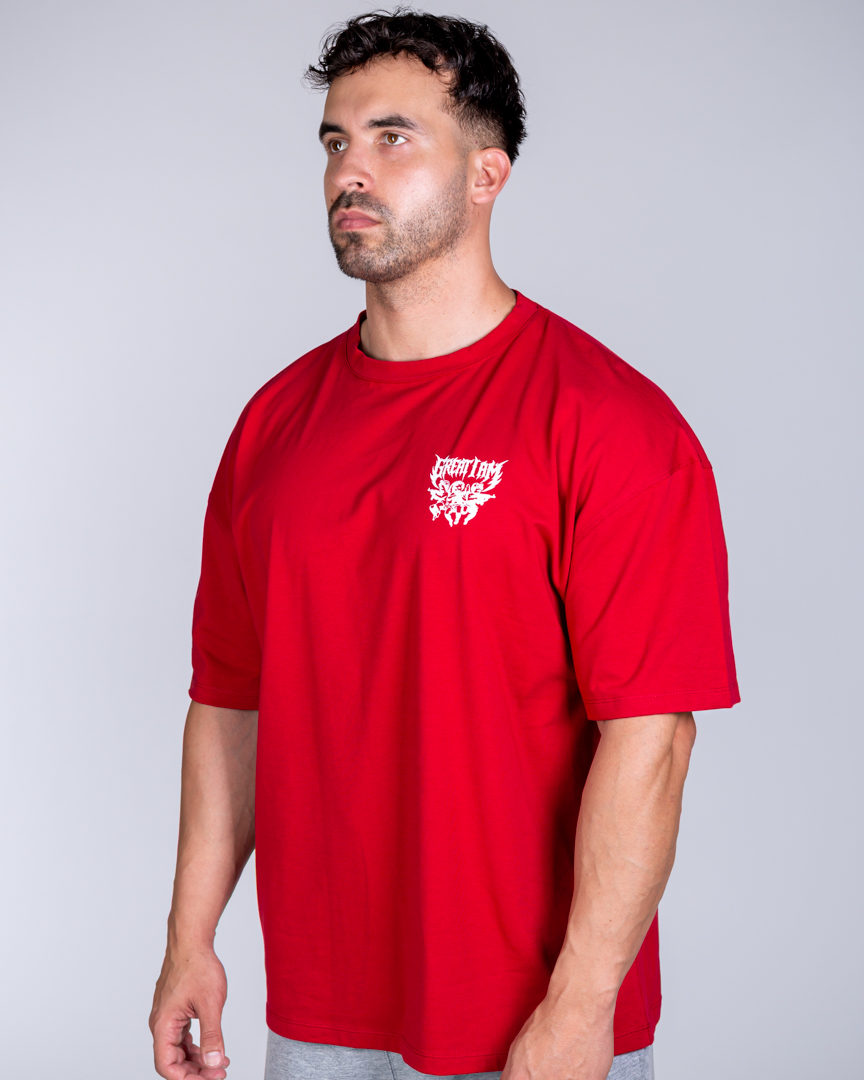 OVERSIZED T-SHIRT IRON ANGEL RED - Image 6
