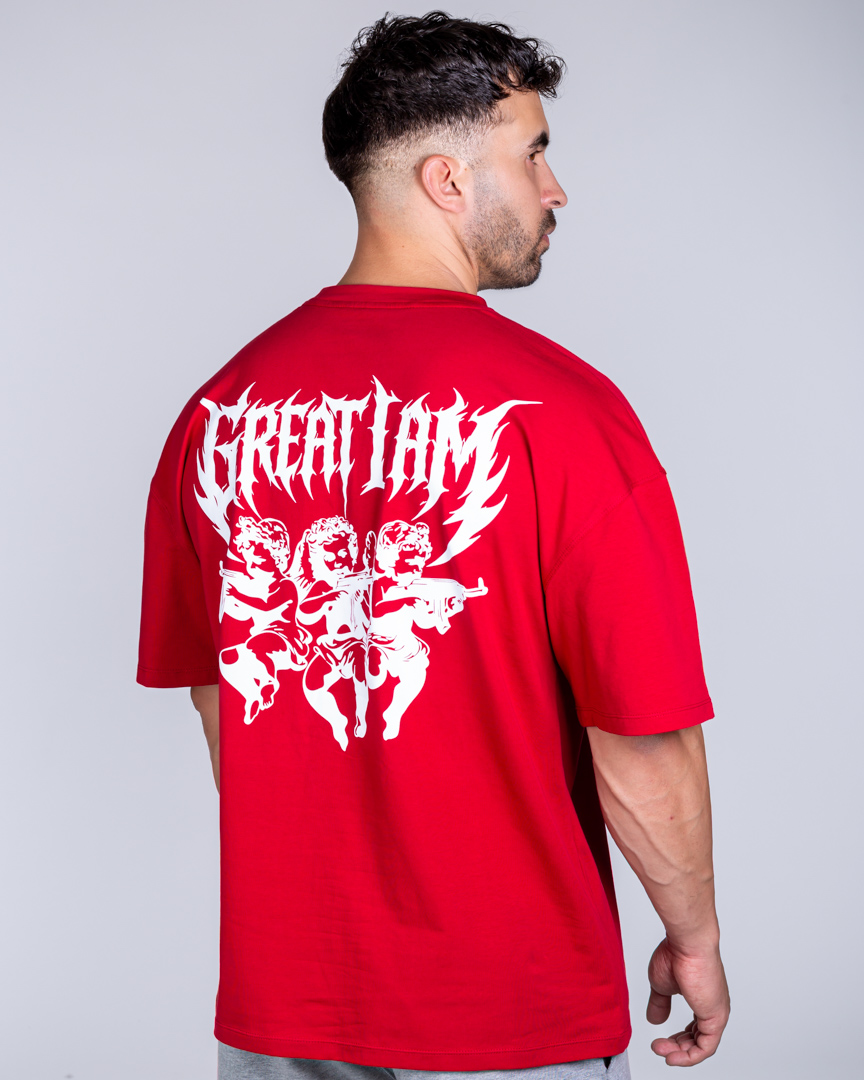 OVERSIZED T-SHIRT IRON ANGEL RED
