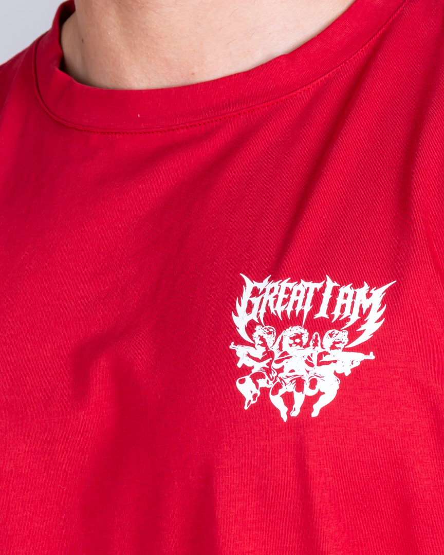OVERSIZED T-SHIRT IRON ANGEL RED - Image 4