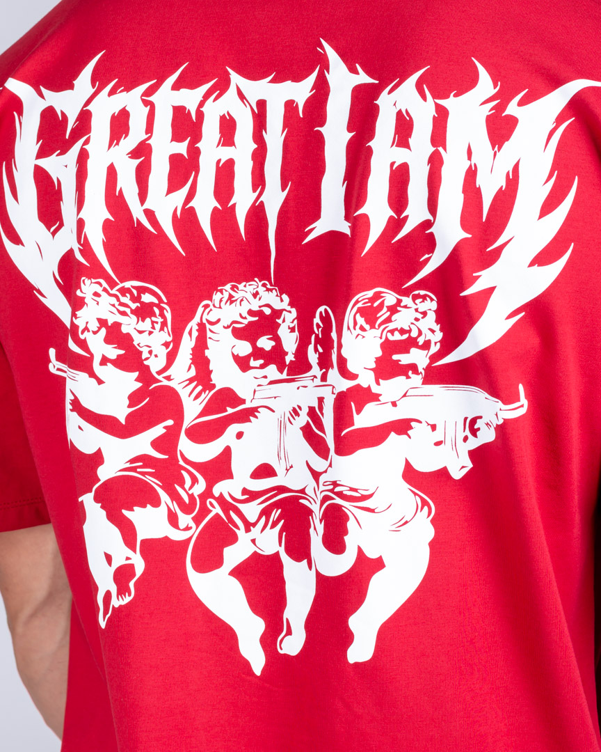 OVERSIZED T-SHIRT IRON ANGEL RED - Image 5