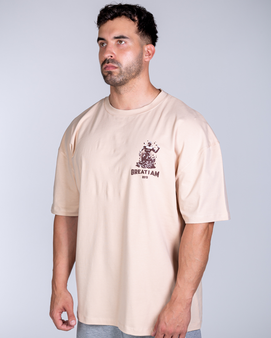 OVERSIZED T-SHIRT ONLY DISCIPLINE BEIGE - Image 6