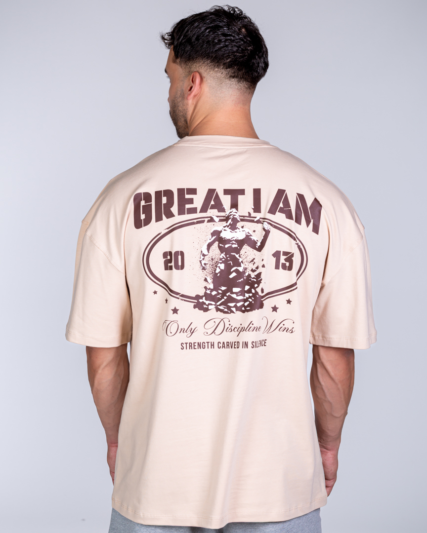 OVERSIZED T-SHIRT ONLY DISCIPLINE BEIGE