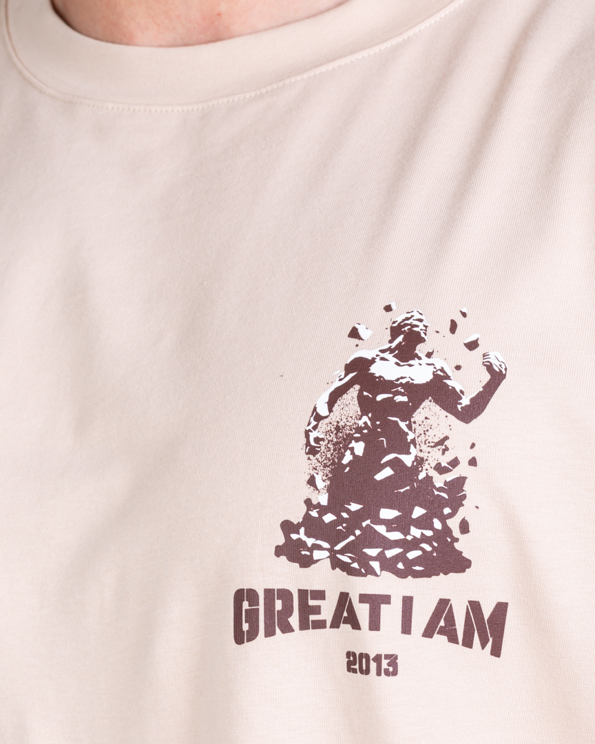 OVERSIZED T-SHIRT ONLY DISCIPLINE BEIGE - Image 4