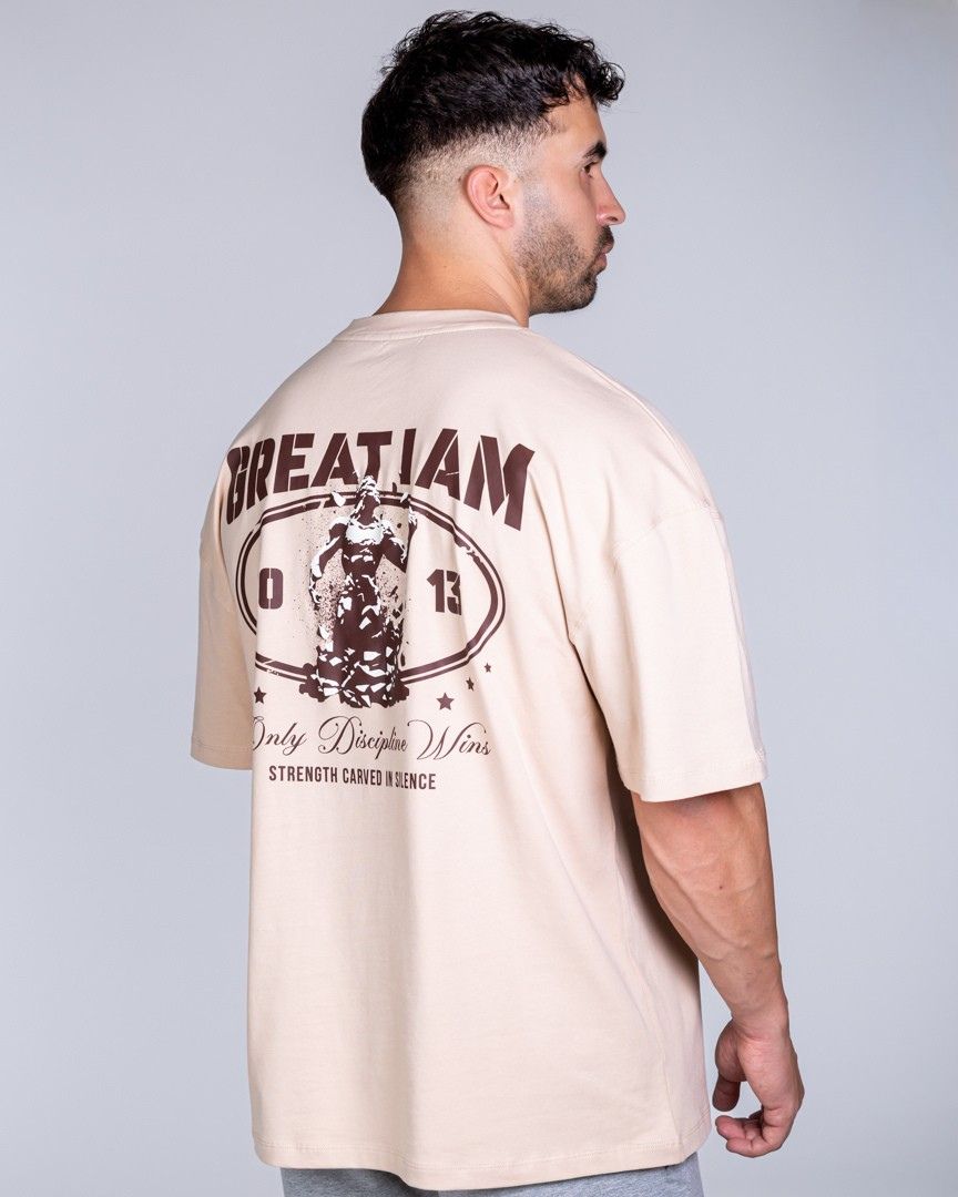 OVERSIZED T-SHIRT ONLY DISCIPLINE BEIGE - Image 5