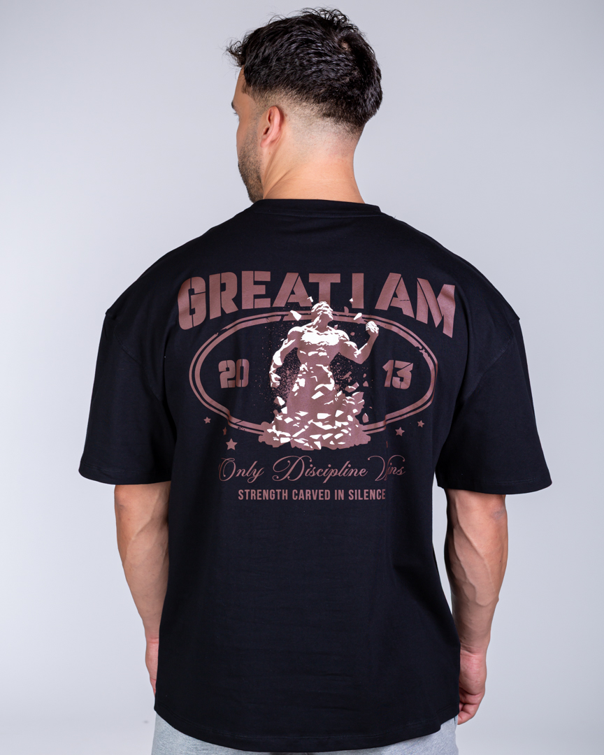 OVERSIZED T-SHIRT ONLY DISCIPLINE BLACK