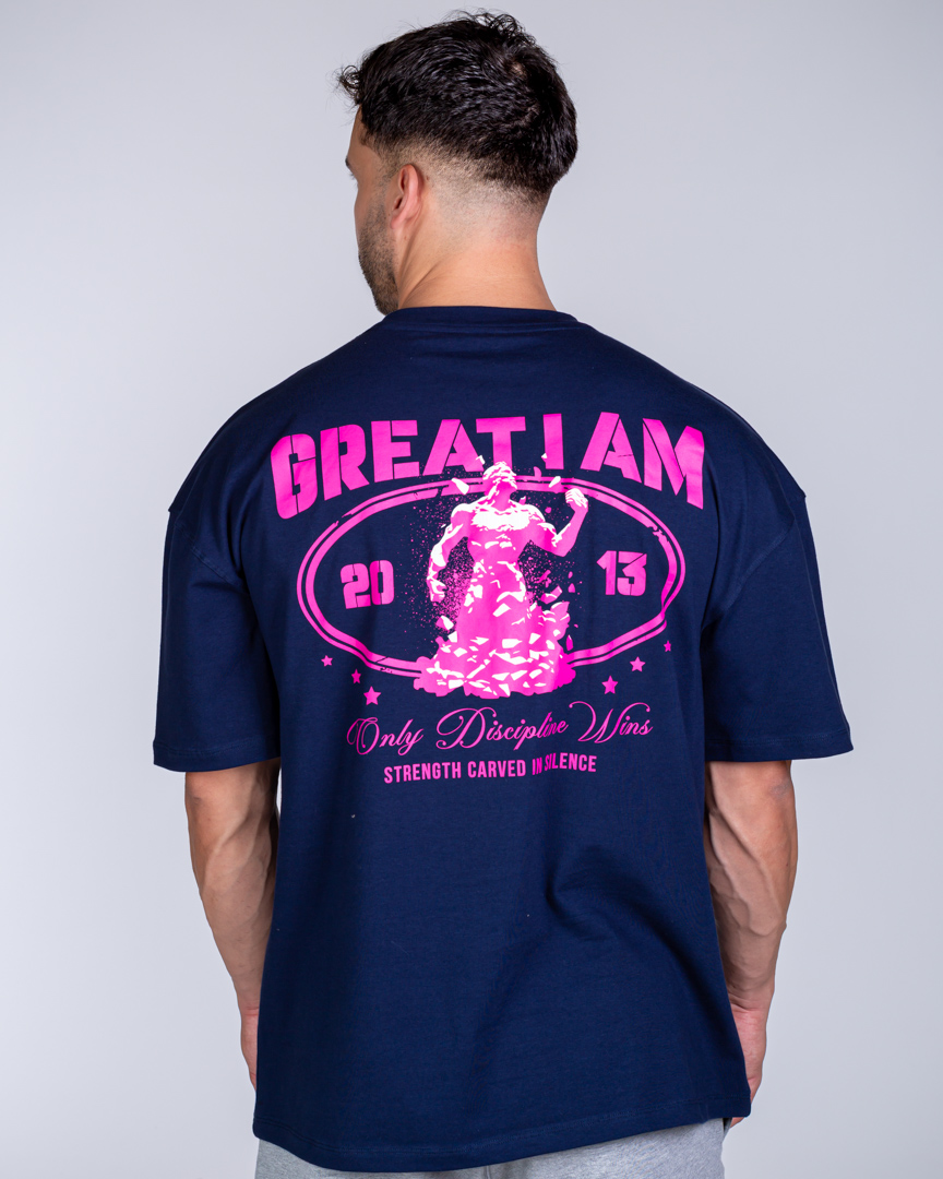 OVERSIZED T-SHIRT ONLY DISCIPLINE NAVY