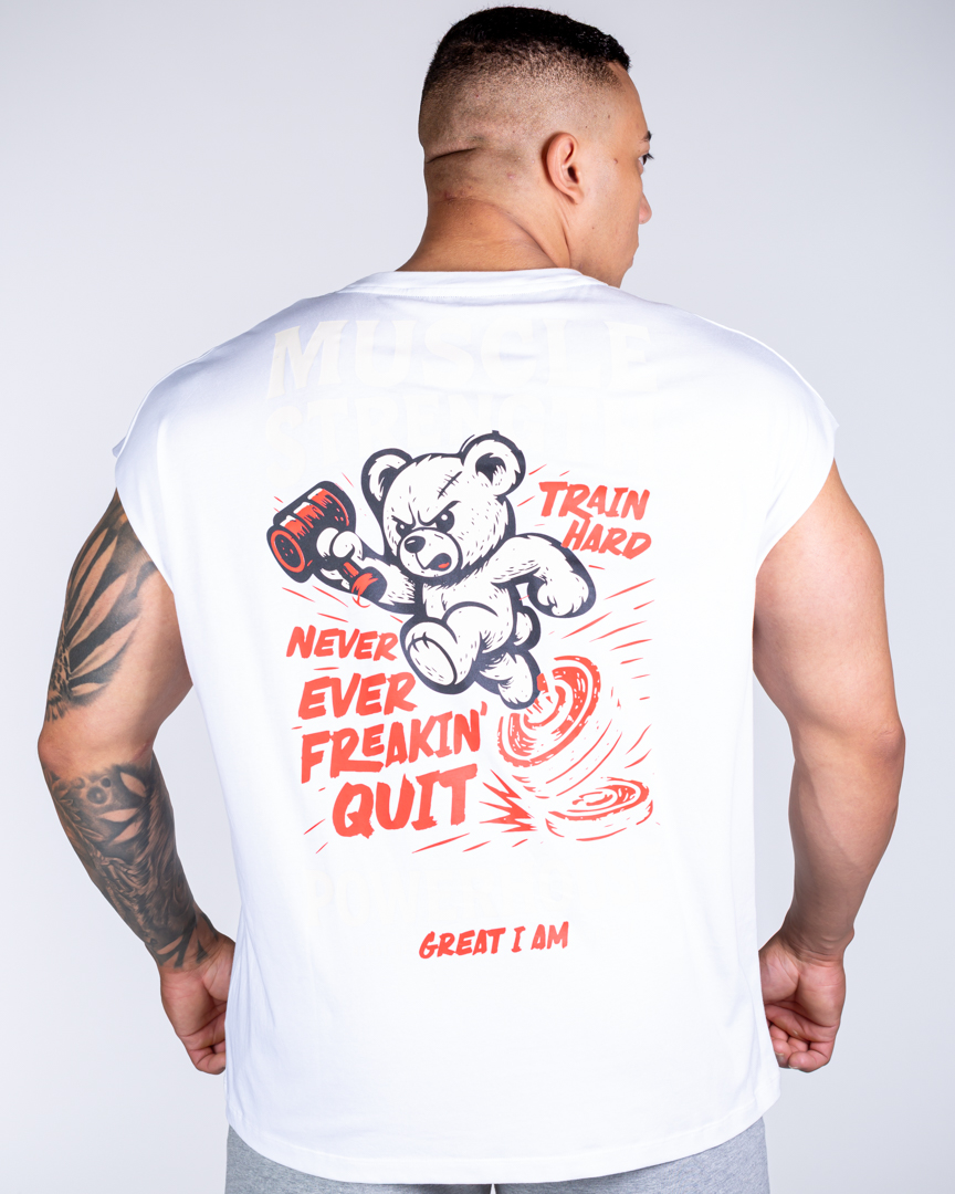 SLEEVELESS T-SHIRT POWERHOUSE WHITE