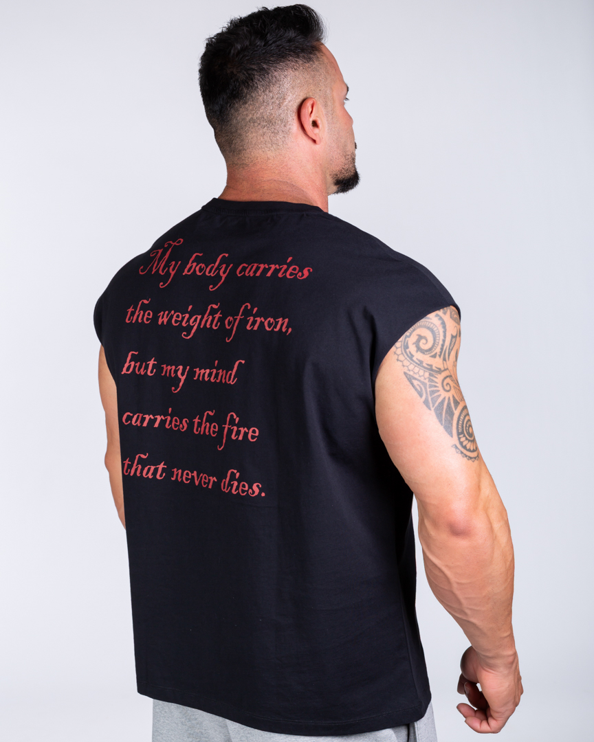 SLEEVELESS T-SHIRT WEIGHT OF IRON BLACK - Image 4