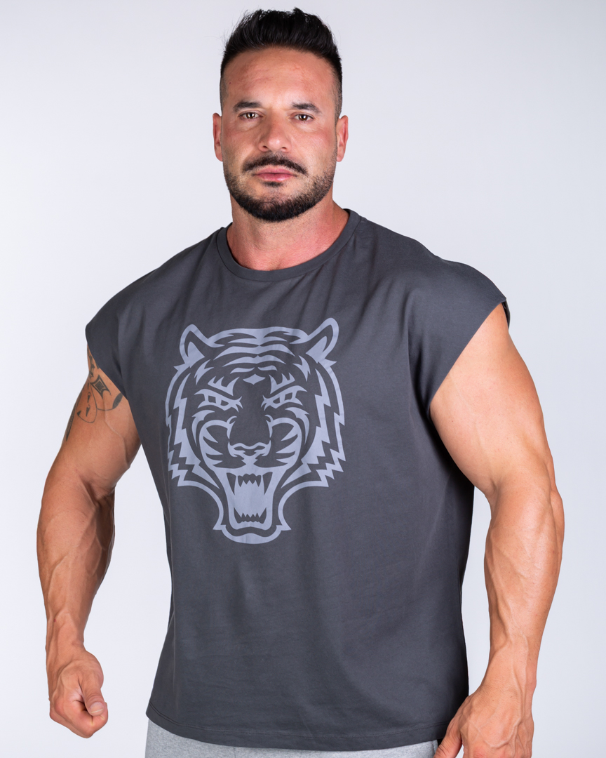 SLEEVELESS T-SHIRT WEIGHT OF IRON GREY - Image 3