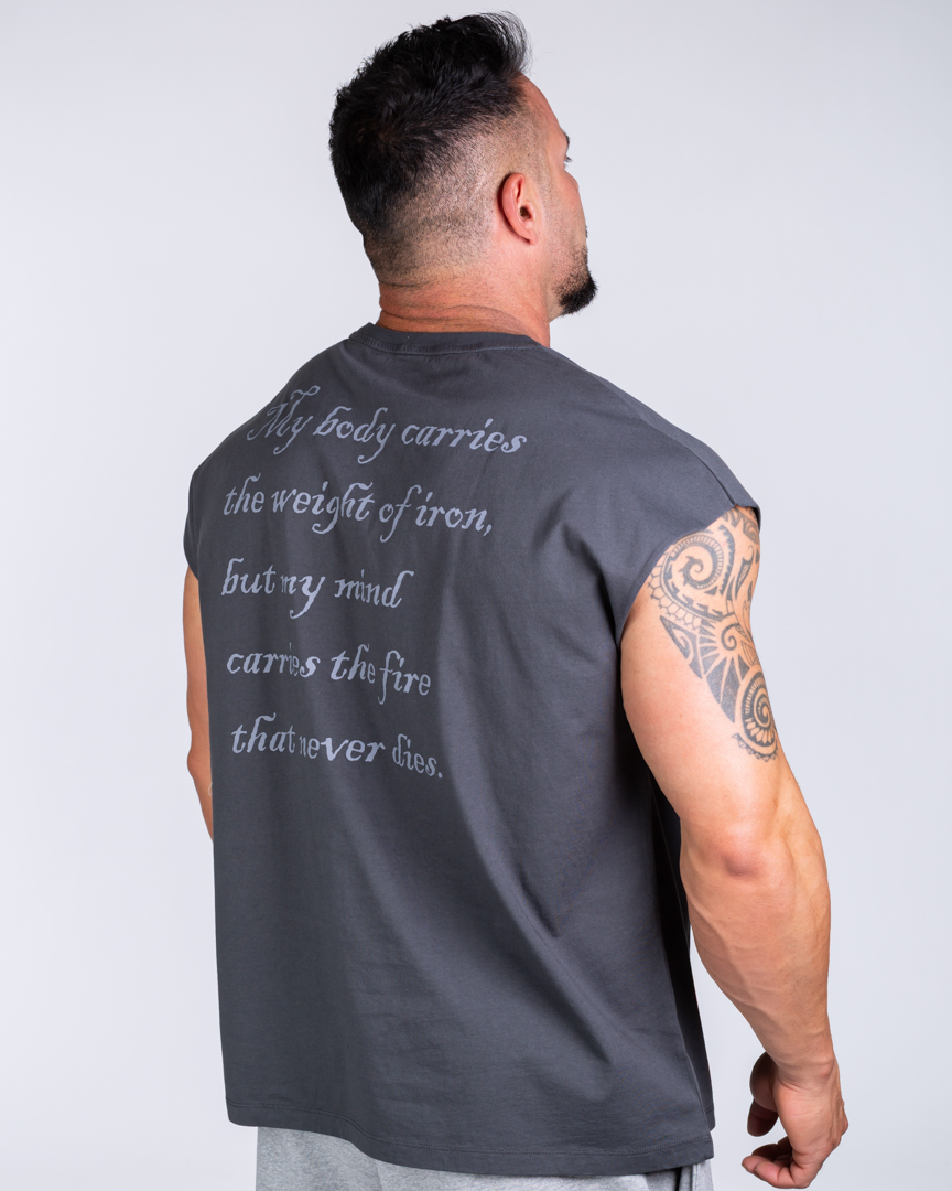 Alternative view of SLEEVELESS T-SHIRT WEIGHT OF IRON GREY