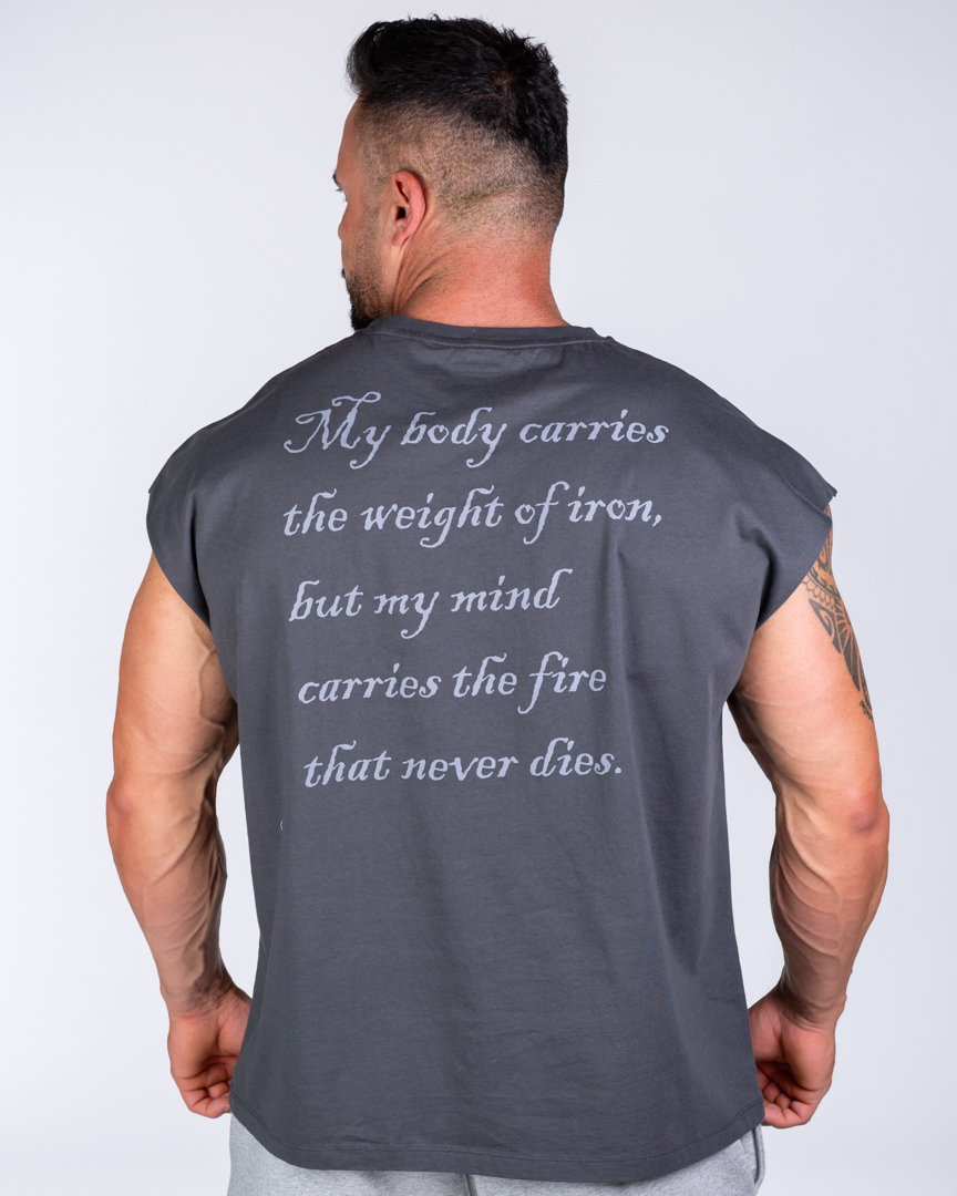 SLEEVELESS T-SHIRT WEIGHT OF IRON GREY - Image 4