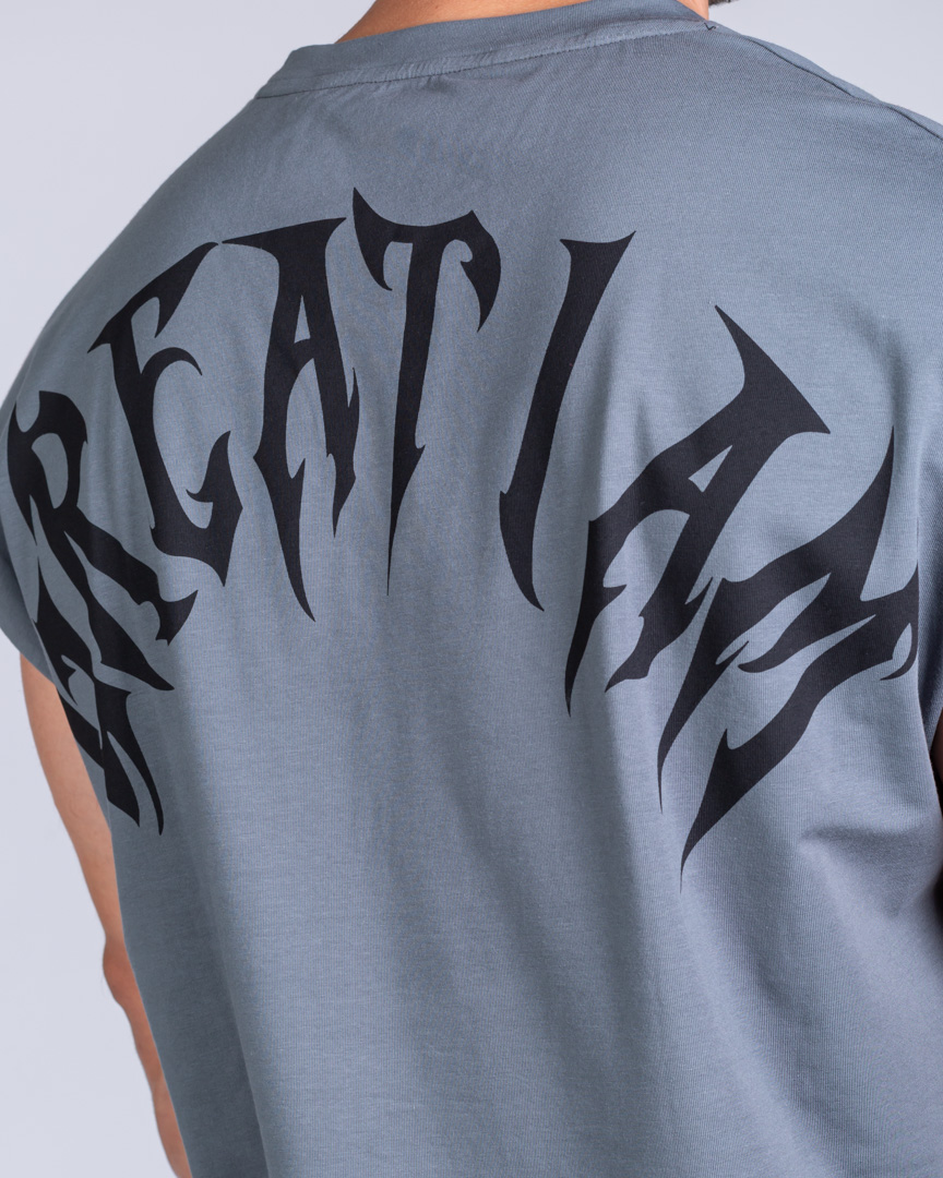 SLEEVELESS T-SHIRT NOT GIVEN GREY - Image 4