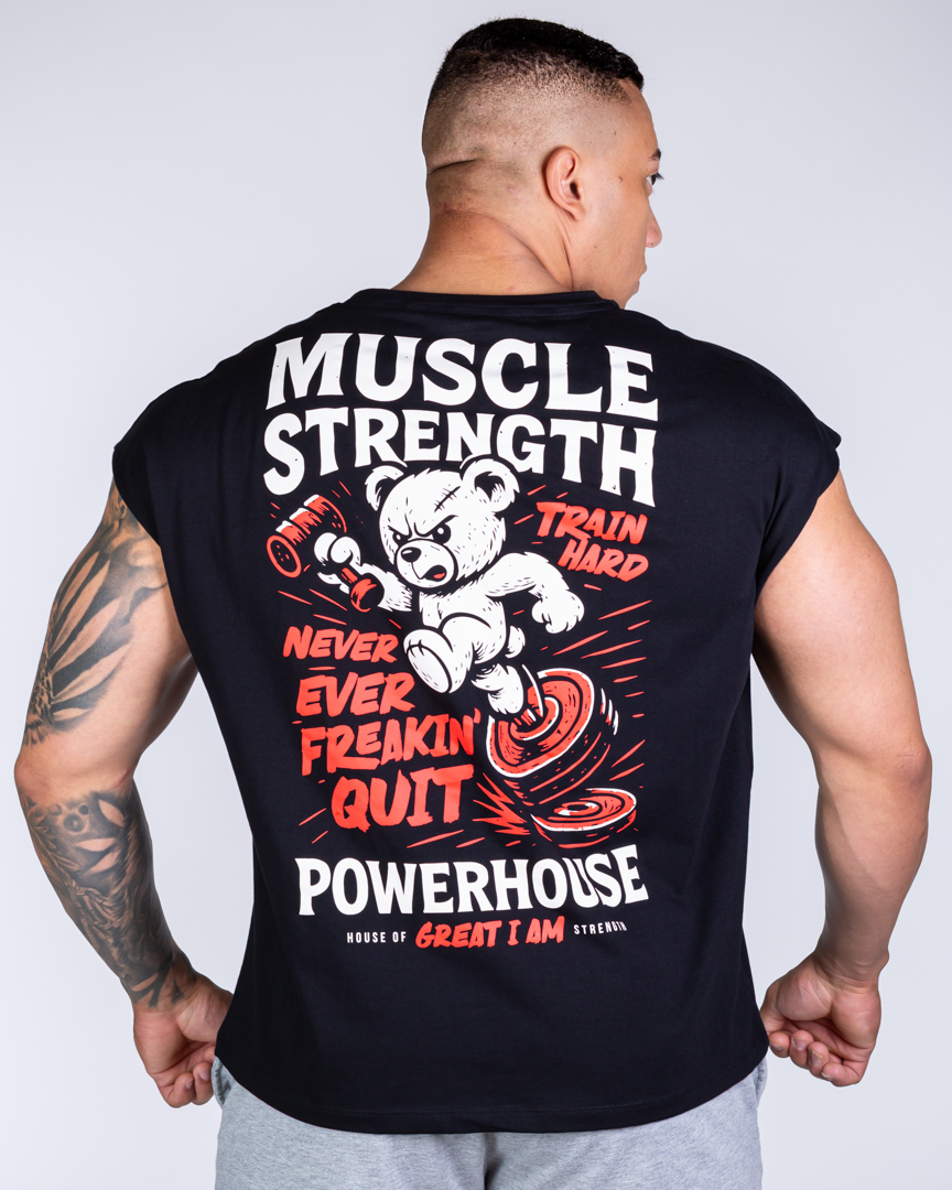 SLEEVELESS T-SHIRT POWERHOUSE BLACK