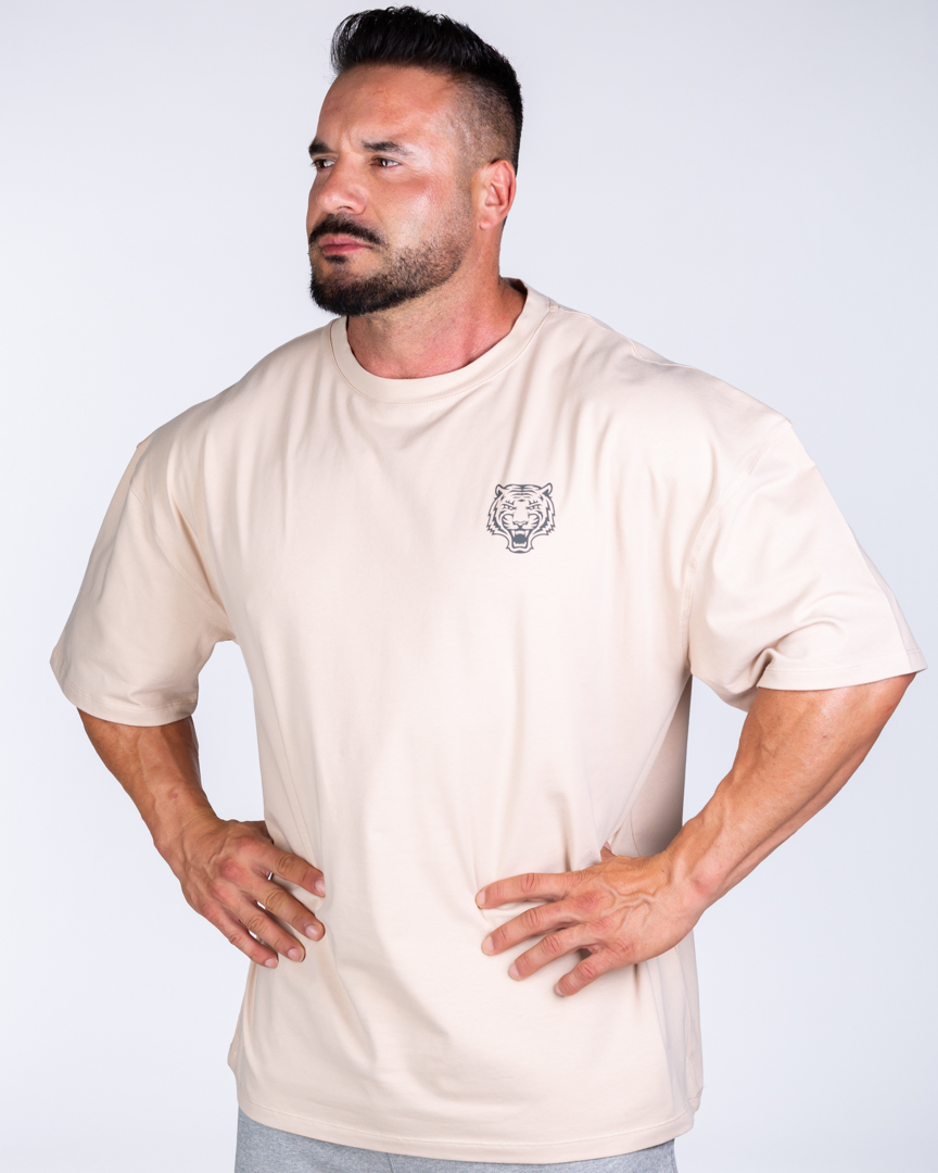 Alternative view of OVERSIZED T-SHIRT BICEPS OVER FEELINGS BEIGE