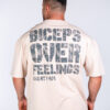 OVERSIZED T-SHIRT BICEPS OVER FEELINGS BEIGE - Great I Am