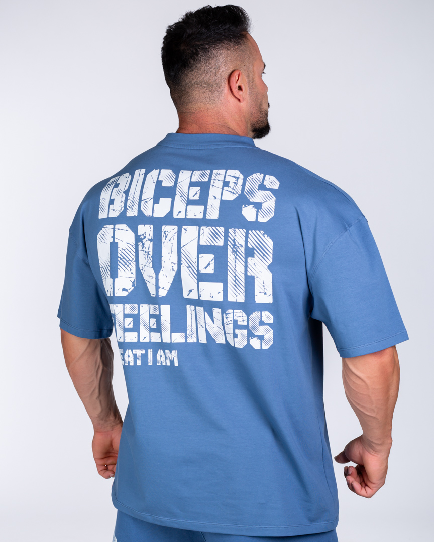 OVERSIZED T-SHIRT BICEPS OVER FEELINGS BLUE