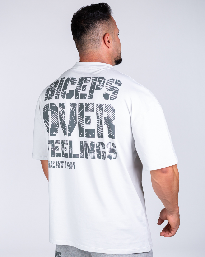 OVERSIZED T-SHIRT BICEPS OVER FEELINGS LIGHT GREY - Image 7