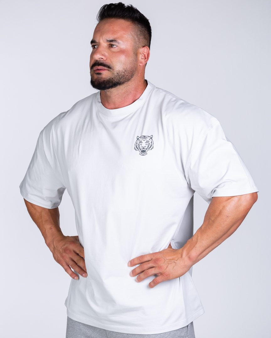 Alternative view of OVERSIZED T-SHIRT BICEPS OVER FEELINGS LIGHT GREY