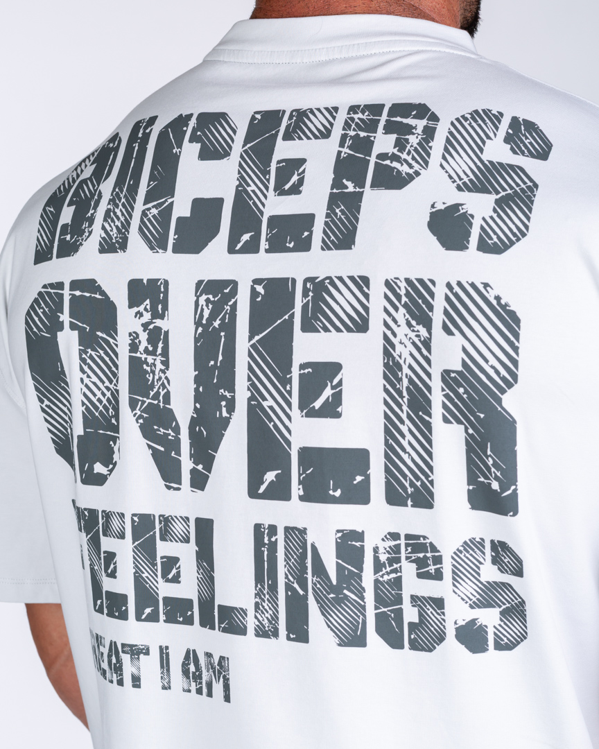 OVERSIZED T-SHIRT BICEPS OVER FEELINGS LIGHT GREY - Image 3