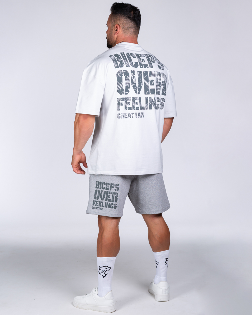 OVERSIZED T-SHIRT BICEPS OVER FEELINGS LIGHT GREY - Image 6