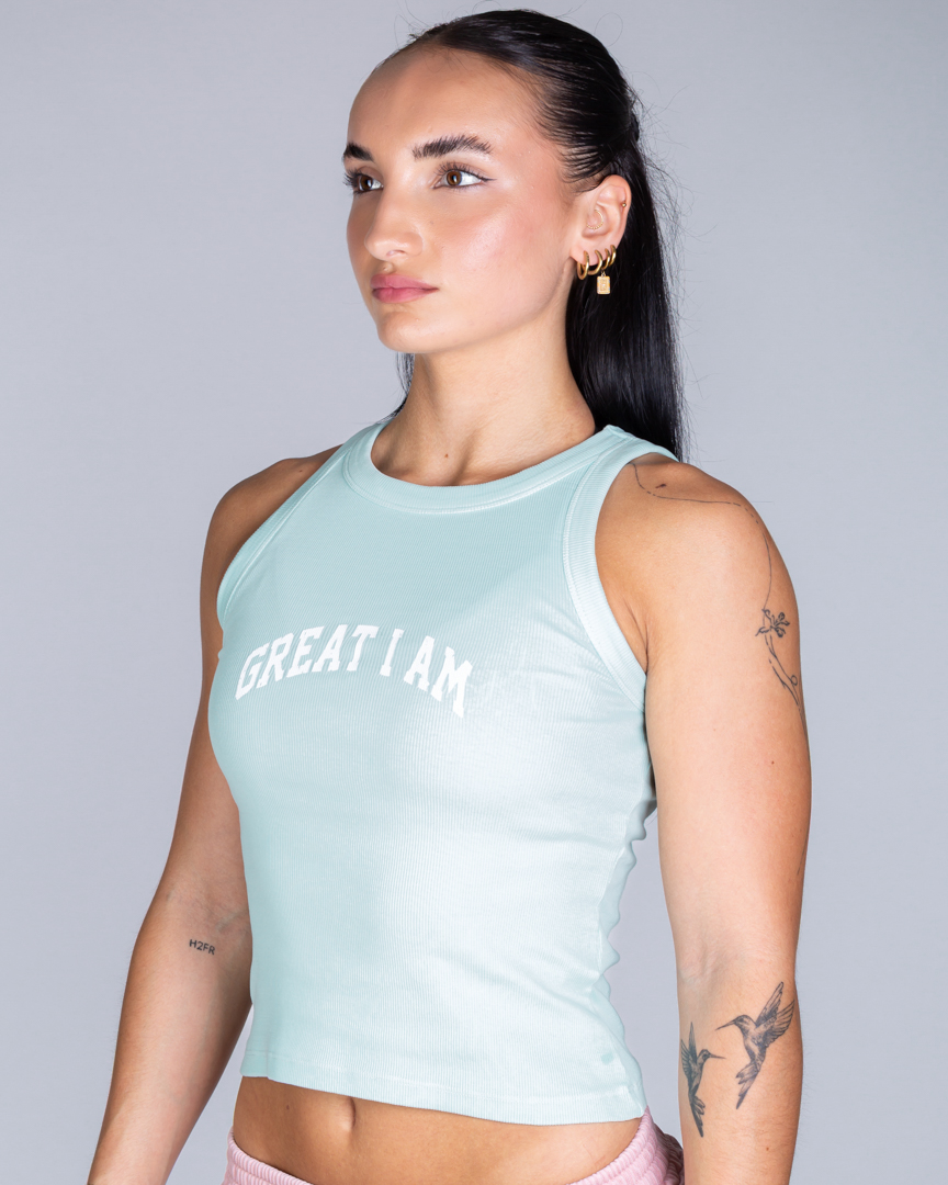 RIB TANKTOP GREAT I AM GREEN