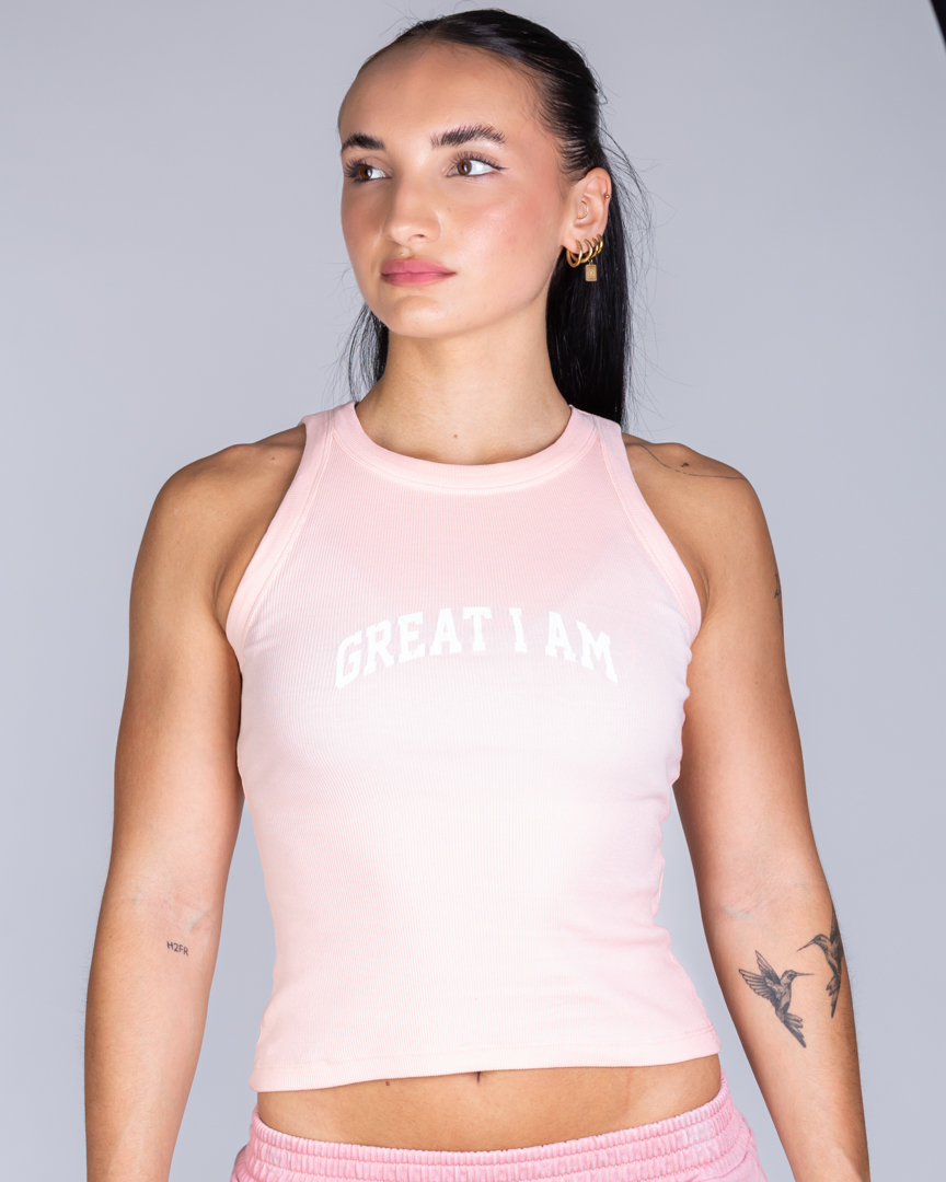 RIB TANKTOP GREAT I AM PINK - Image 6