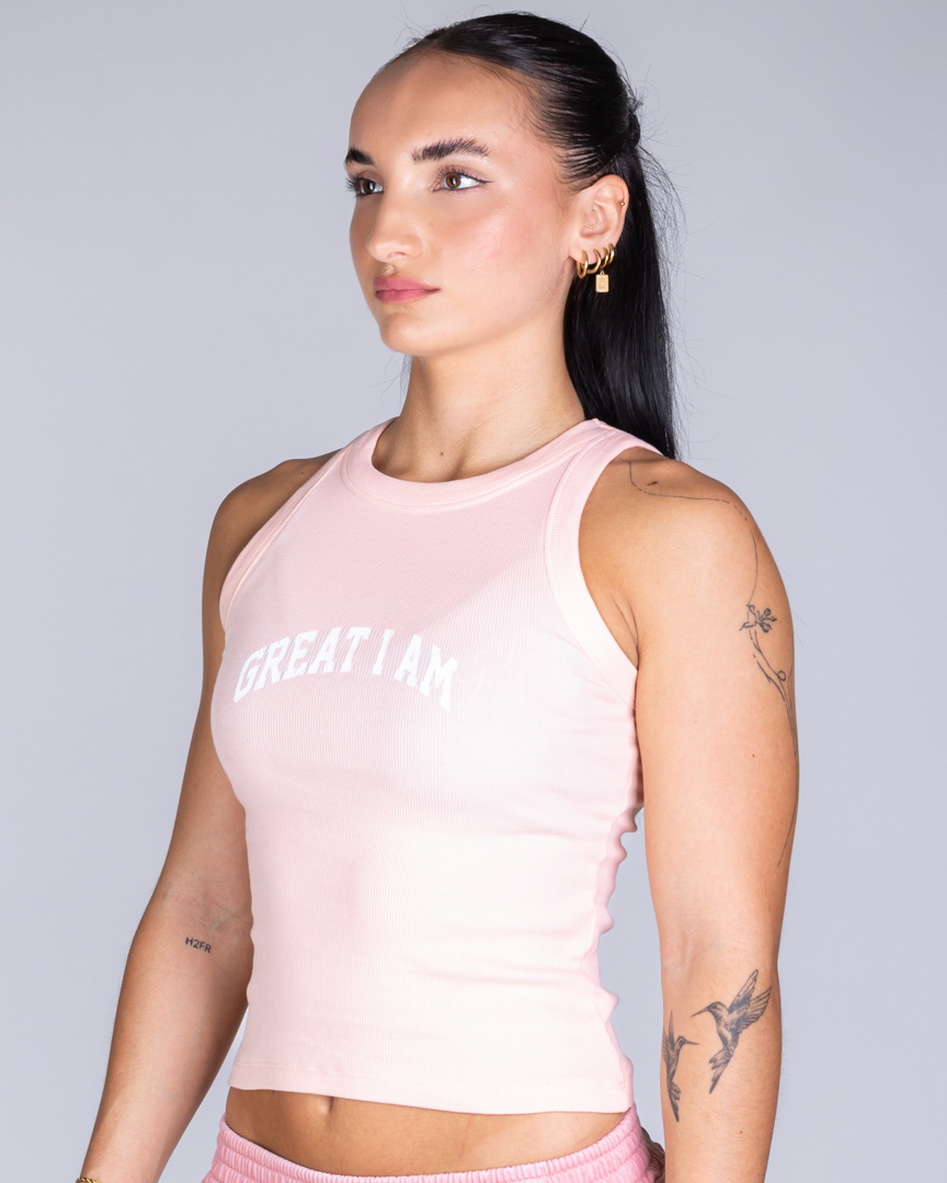 RIB TANKTOP GREAT I AM PINK - Image 5
