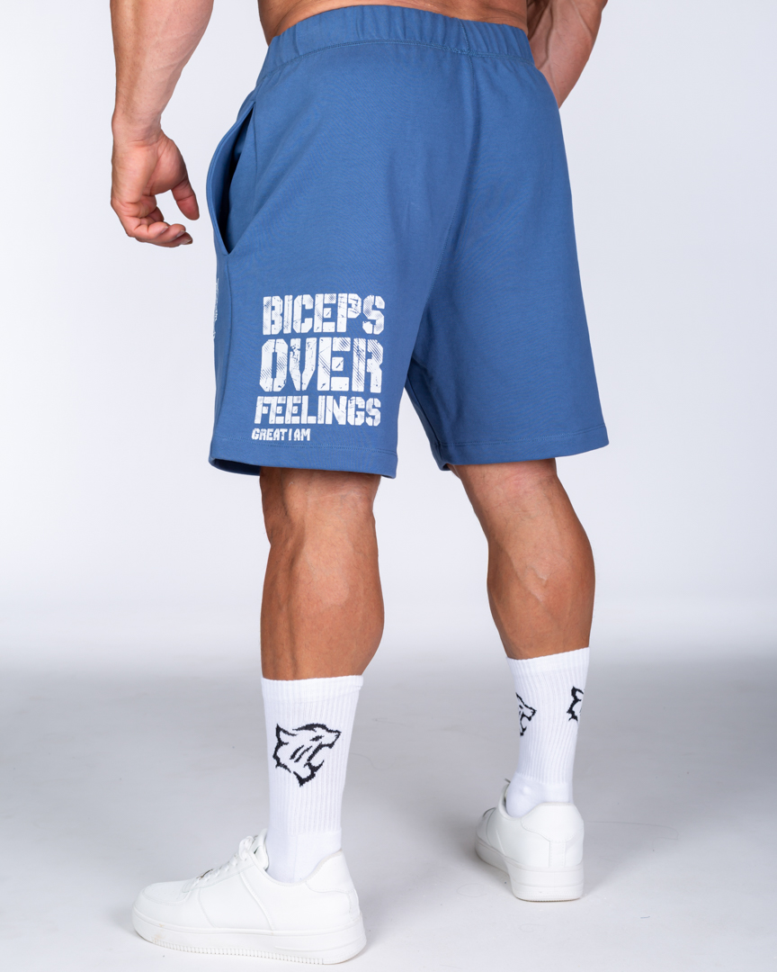 SHORTS BICEPS OVER FEELINGS BLUE