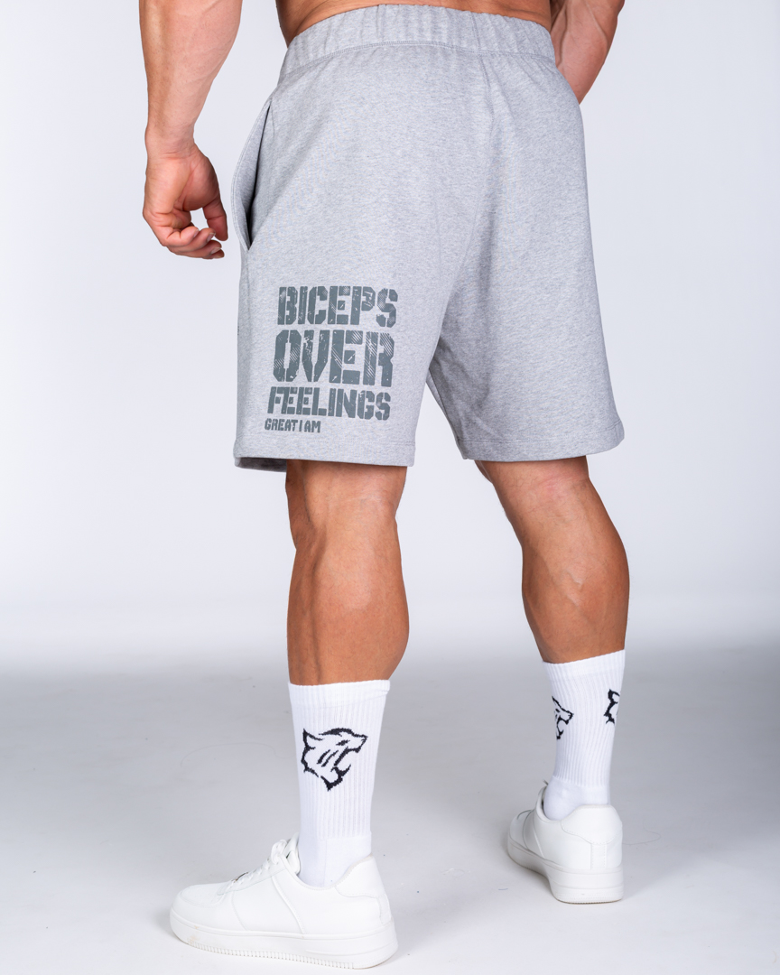 SHORTS BICEPS OVER FEELINGS GREY